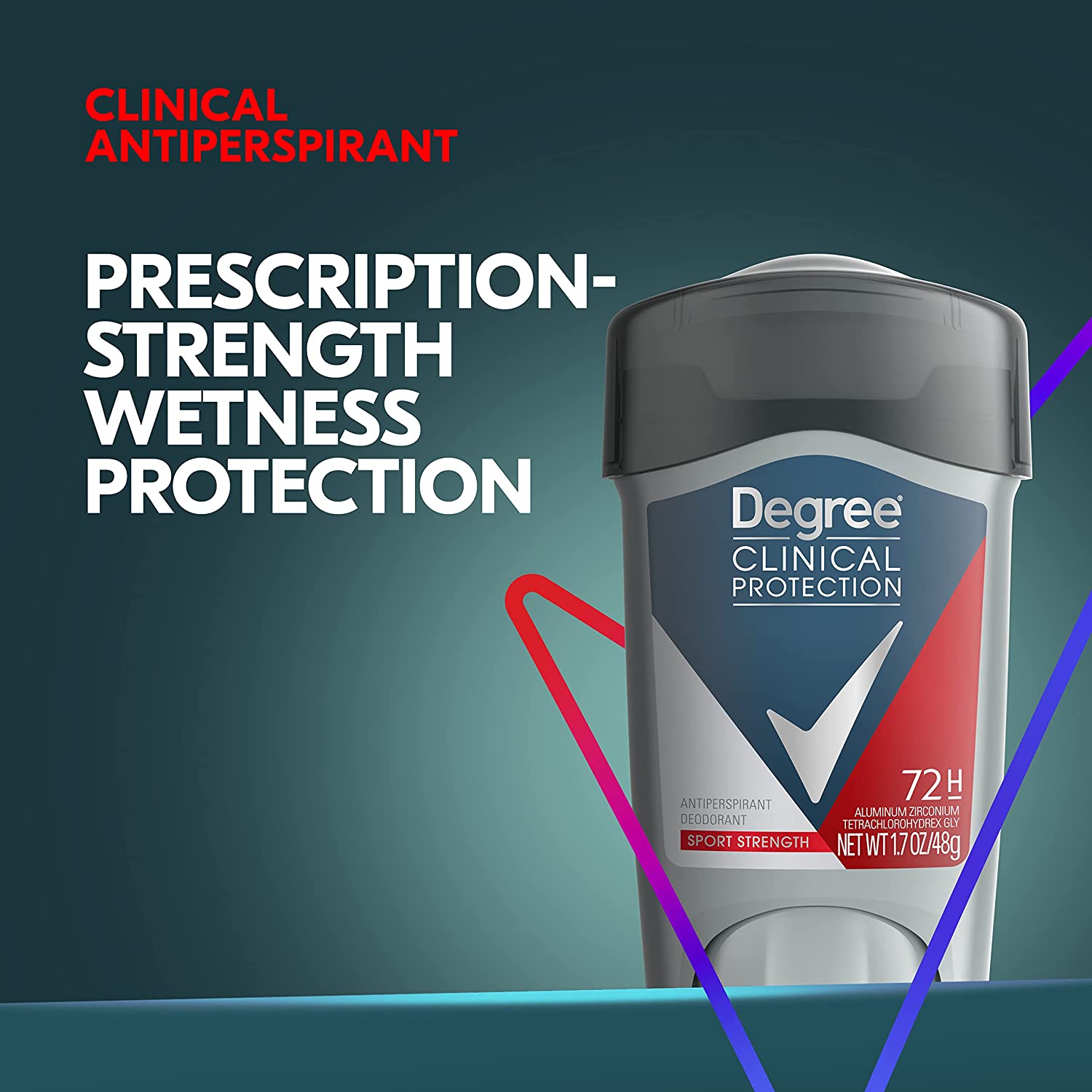 Degree Men Antiperspirant Deodorant Sport Strength, Pack of 2, 72-Hour Sweat & Odor Protection Prescription-Strength Antiperspirant For Men with MotionSense Technology 1.7 oz - Image 3